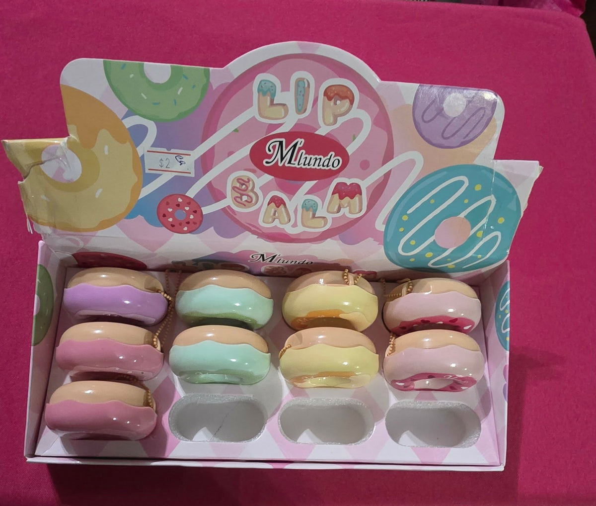 Donut Shaped Lip Balm Keychain